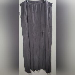 Nine West Women's Tiered Maxi Skirt - Charcoal Gray